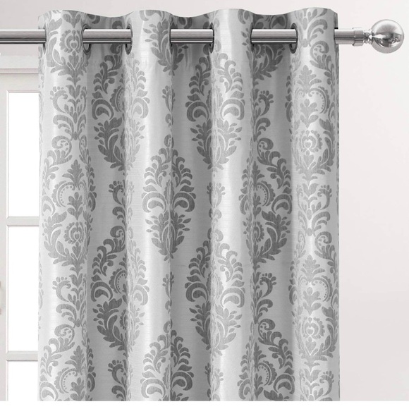 DWCN FAUX LINEN 100% blackout curtains/2 panels grey - Picture 2 of 6